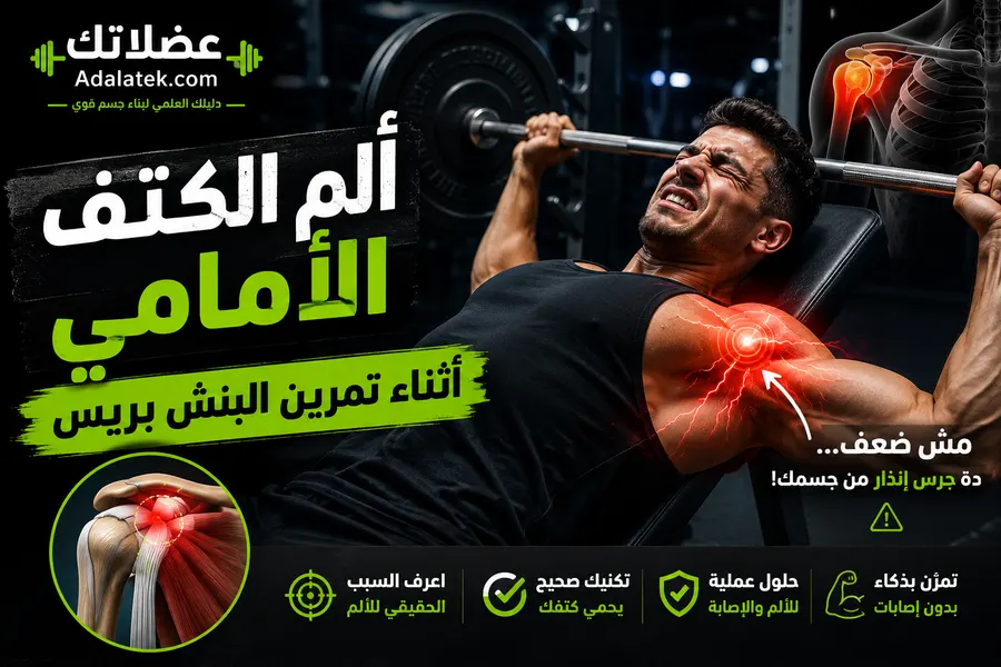 ألم الكتف الأمامي أثناء تمرين البنش بريس: الأسباب والحلول العملية